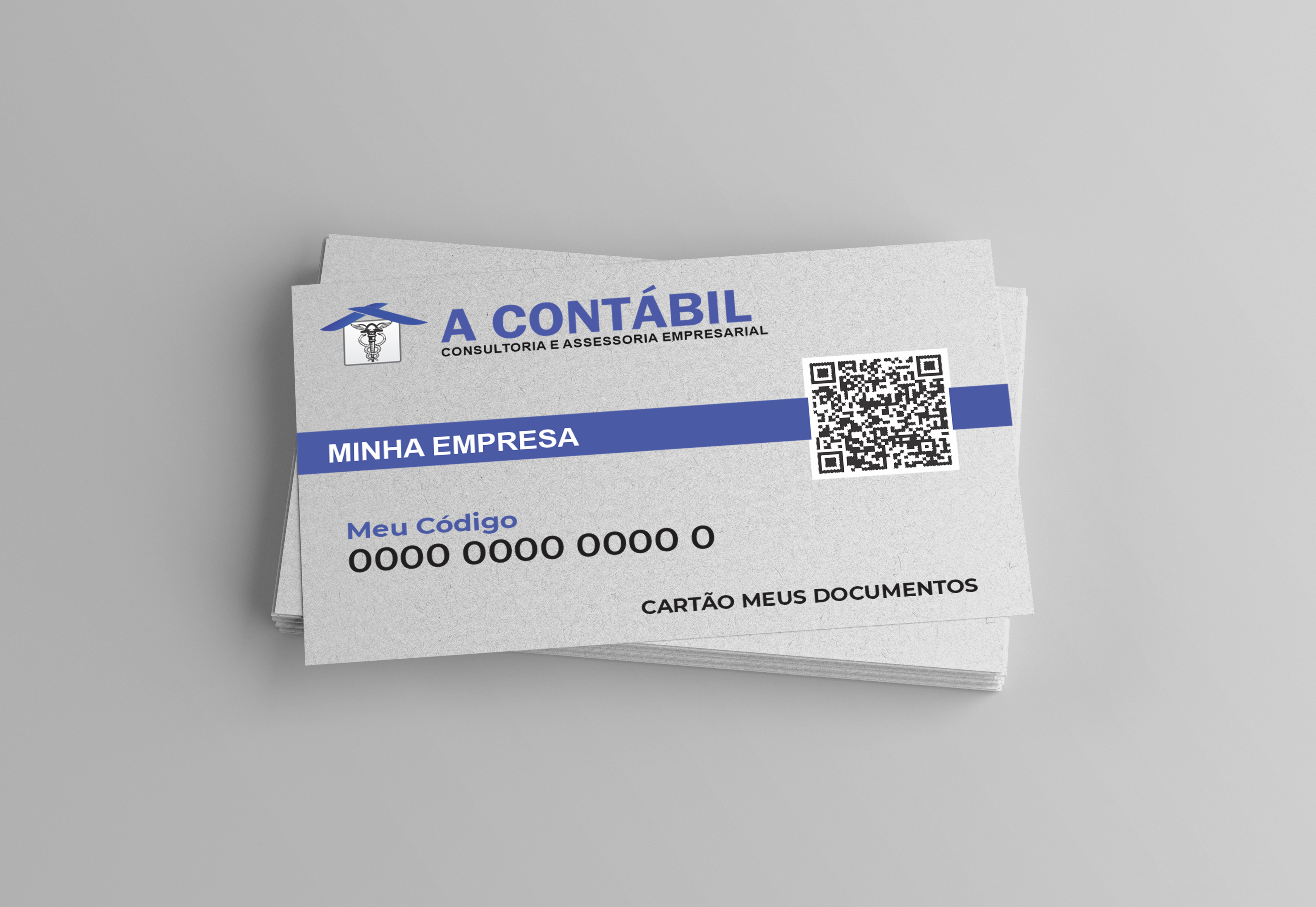 folha azul com o logo da A Contbil, contendo um relatrio informativo para o cliente